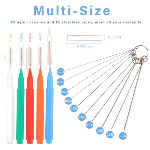 Image of 30 Pcs Shower Head Cleaner Tool with Shower Head Cleaning Brushes & Showerhead Cleaner Picks - Unclogs Clogged Nozzles, Removes Hard Water Deposits & Small Gaps | Durable Bristle Design