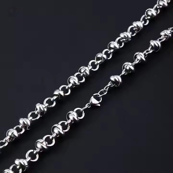 Image of THE MEN THING Chain for Men, Luxury Pure Titanium Steel Chain | Silver Stainless Steel Chain | Necklace Jewellery for Men & Boys