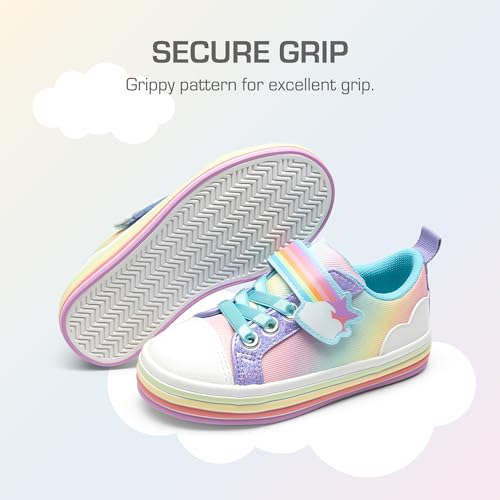DREAM PAIRS Girls Rainbow Shoes School Sneakers,Purple,1 Little Kid by DREAM PAIRS - Used condition - Image 7