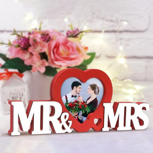 LOHAME Mr & Mrs Decorazioni Matrimonio Mr & Mrs Cornice Foto Decorazioni Matrimonio Scritta Mr e Mrs Decorazioni Cerimonie di Nozze Tavolo per Anniversario Festa Foto di Scena Decor Salotto o Camera