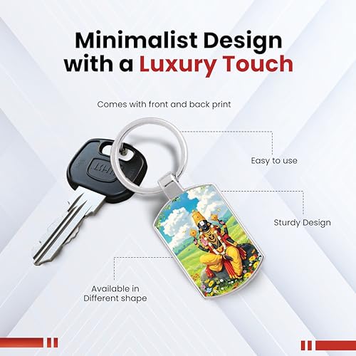 Image of Stylish Metal Keychains with Permanent Glossy Print - Inspirational Quotes & Spiritual Designs - Perfect Key chains for loved ones, Personal Use, Gifts & Return Gifts