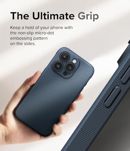 Image of Ringke Onyx Compatible with iPhone 15 Pro Case Cover Rugged Flexible Durable Anti-Slip TPU Protection Shockproof iPhone 15 Pro Back Cover - Navy