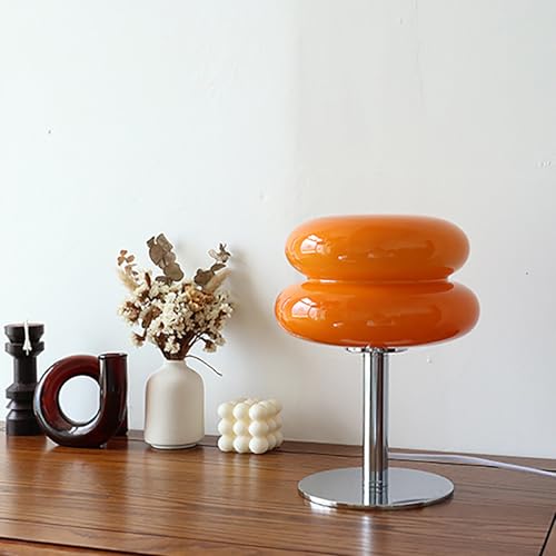Garosa Nachttischlampe, 3-Fach Dimmbar, Touch-Lampe mit USB-Ladeanschlüssen, Tragbare LED-Nachtlichtlampe für Restaurant, Wohnzimmer und Schreibtisch (ORANGE)