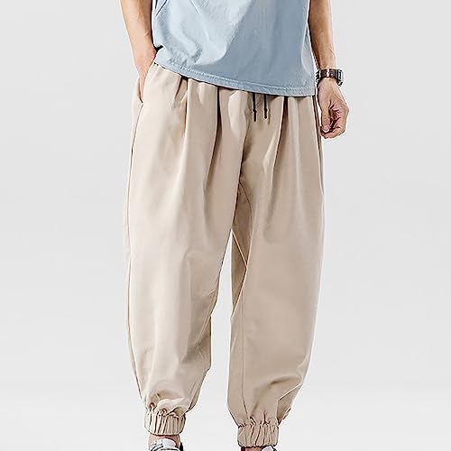 BiZtdJrK Mens Sweatpants Open Bottom Wide Leg Joggers Solid Casual Drawstring Workout Sweat Pants With Pockets Going Out Outfits, Dark Gray, S