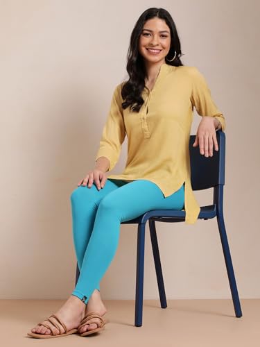 Image of TWIN BIRDS Super Stretchable Cotton Elasthane Fabric Ankle Length Leggings for Women