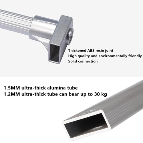 Tringle de placard rabattable en acier argent avec rail de levage de 66 LB - 5