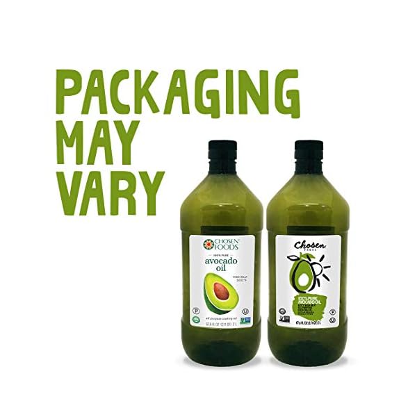 Chosen-Foods-Avocado-Oil--Kosher-Non-GMO-Keto-and-Paleo-Diet-Friendly-for-High-Heat-Cooking-Frying-Baking-Homemade-Sauces-Dressings-and-Marinades-BPA-Free-PET-Bottle-Bulk-2-Liter Chosen Foods 100% Pure Avocado Oil, Keto and Paleo Diet Friendly, Kosher Oil for Baking, High-Heat Cooking, Frying, Homemade Sauces, Dressings and Marinades (2 liters)