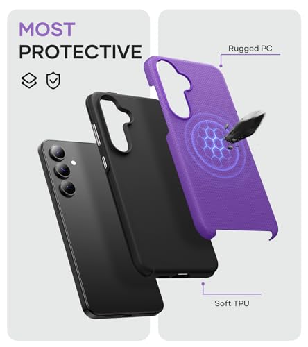 Image of SSLOTSCASE for Samsung Galaxy S24 FE Case Slim, Military Grade Shockproof Protective Drop Protection Sturdy Case Cover for Samsung S24 FE 5G 2024, Purple | Military Grade Shockproof Protective Drop Protection Sturdy Case Cover for Samsung S24 FE 5G 2024