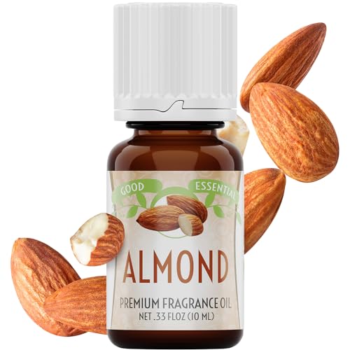 Image of Good Essential - Professional Almond Fragrance Oil 10 ml for Diffuser, Candles, Soaps, Perfume, Aromatherapy 0.33 fl oz
