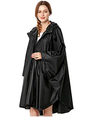 Preisvergleich Produktbild NUUR Damen Regenponcho Regenmantel Unisex Regenjacke Wasserdicht Regencape Wiederverwendbar mit Kapuze