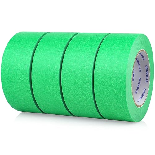 Image of 4-Packs Green Painters Tape 2inch x 55 Yards (220 Total Yards), Medium Adhesive Green Masking Tape for Wall Painting, Furniture Painting, DIY Handmade Decoration