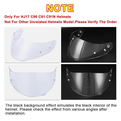 Image of PSLER Shatterproof Helmet Visor for HJ17,C90,C91,SY&CL-MAX 3,Transparent | Impact-Resistant ,UV400 Protection, Motorcycle Tinted Face Shield for HJ17,C90,C91,CL-MAX 2, IS-MAX BT, SY-MAX 3, IS-MAX 2