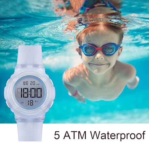 Digital Light Up Watch for Boy and Girl,Kids Watch Ages 7-16,Waterproof 5 ATM, School,Outdoor,Sports4