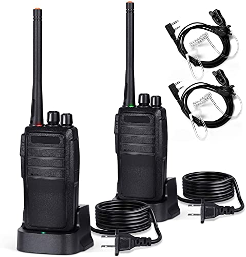 Walkie Talkies Rechargeable with Charging Dock, Two Way Radio with Earpiece, Clear Sound Transmission, Excellent Signal, Shockproof Handheld FRS Radio Walkie Talkie (2 Pack)
