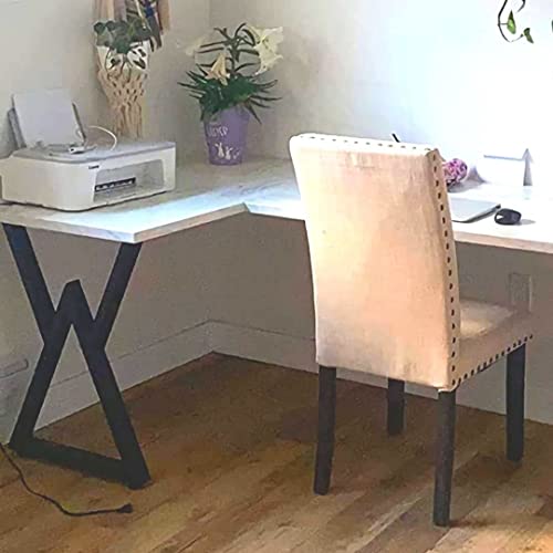 Image of Triangle Metal Table Legs Set of 2 Heavy-Duty Industrial Style Dining Table Legs for Kitchen Desk Coffee Table & Furniture DIY Modern Steel Replacement Legs for Strong Support