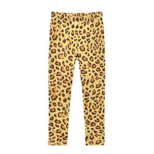 Leopard Animal Skin Print Girls Casual Leggings for Kids Printed Long Pant Bottoms Stretch and Soft