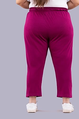 Image of CUPID Woman's Plus Size Plain Cotton Half Pant, 3 /4th Sports n Casual Night Short Pant, Knee Length Indoor n Outdoor Capris for Ladies