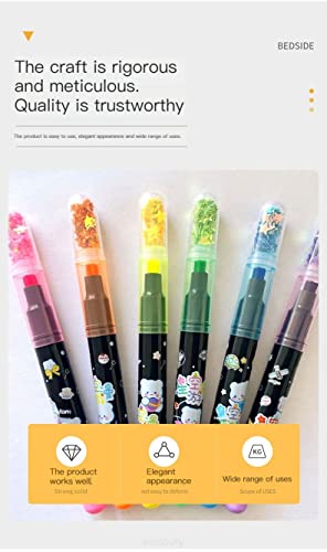 Image of Crackles 6 Piece Star Themed Highlighter color marker pens for office and school kids boys and girls- pack of 1