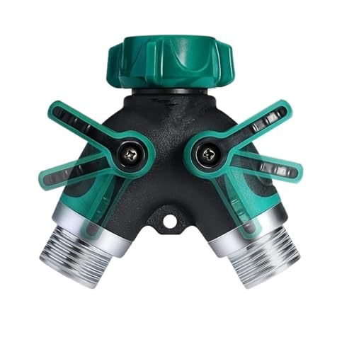 CHYLMAPHEN Hose Splitter 2 Way Heavy Duty, Garden Faucet Faucet Splitter Hose Y Splitter All Metal with Shut Off Valve for Water Faucet & Spigot