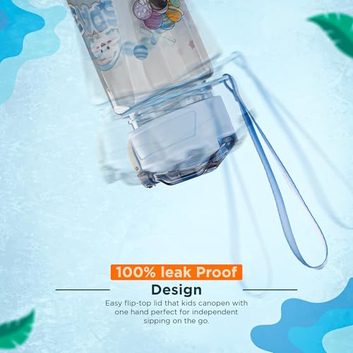 Image of BAYBEE Galaxy Kids Water Bottle 800ml | Leak-Proof Baby Sipper Bottle with Flip Lock Lid & Silicone Straw | BPA-Free School Water Bottle for Boys & Girls, Drinking Training Sipper Bottle Kids (Blue)