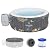 Bestway SaluSpa Aruba AirJet 2 to 3 Person Inflatable Hot Tub Round Portable Outdoor Spa with 110 Soothing Jets and Cover, Gray