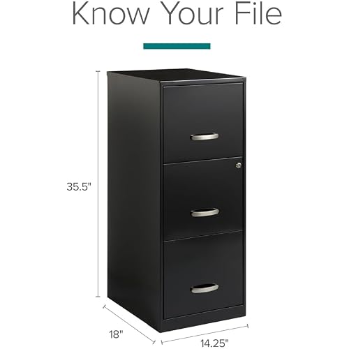 Scranton & Co 3 Drawer Letter File Cabinet in Black