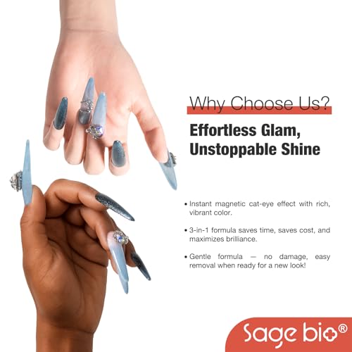 SAGEBIO Multifunctional Cat Eye Gel Nail Polish, No Base or Top Coat Required, 15ml, Lasts Up to 4 Weeks, UV/LED Cured, Easy Application, R188 — view 5