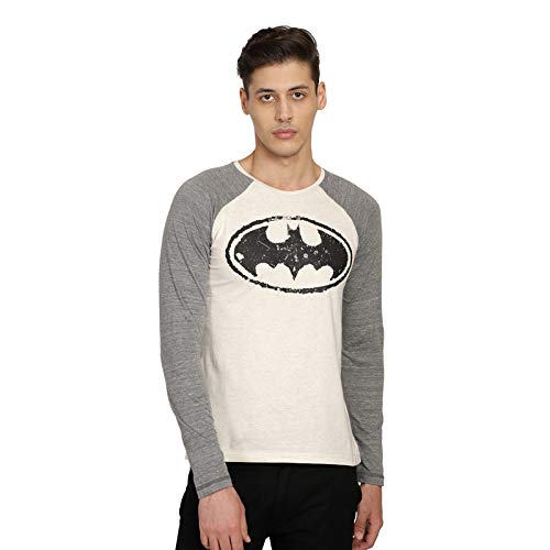 Image of Free Authority Batman Printed Regular Fit Grey Cotton Men's T-Shirt