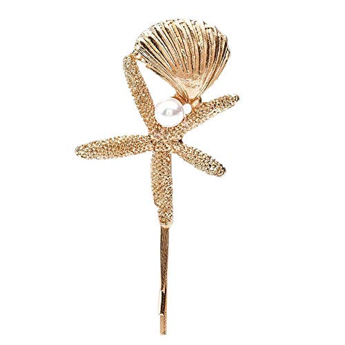 Preisvergleich Produktbild Hoveey Shell Haarspange Perlen Haarclips Damen Haarschmuck