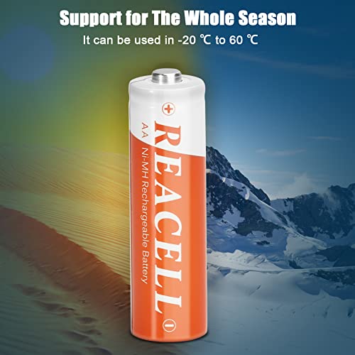 Reacell 24 Pack Rechargeable Aa Batteries, 1200Mah High Capacity 1.2V Nimh Rechargable Solar Light Batteries For Outdoor Solar Lights And Household Devices #TOP6