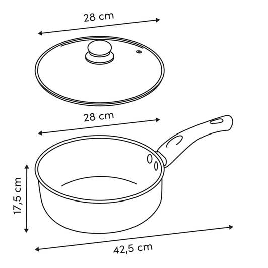 Sauteuse 5five Solstice d28cm aluminium beige évite les projections de graisse