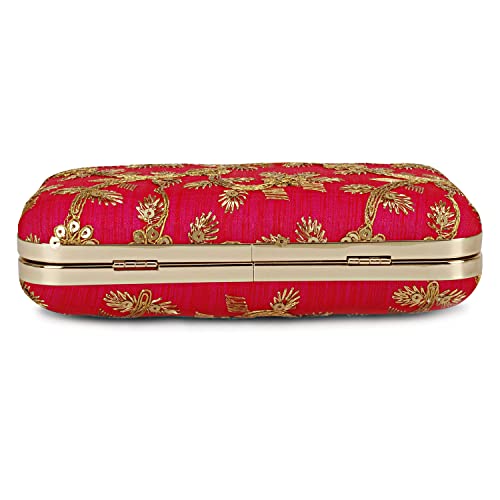 Image of LONGING TO BUY Hand Crafted Designer Box Clutch - Zari Embroidery For Women