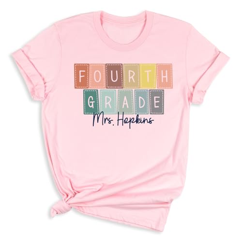 Personalized 4th Grade Teacher shirt, Customizable Graphic Shirt for Fourth Grade Teachers, Unisex Sizing (Fourth Grade)4