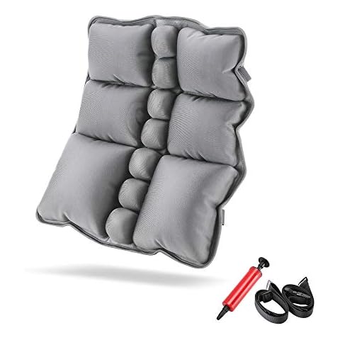Inflatable Back Support Back Cushion Pillow Ergonomic Lumbar Support Pillow Lower Pain Relief Orthopedic Backrest for Car Office Computer Chair Wheelchair Recliner Breathable Lycra w Straps Cover