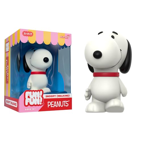 Super7 Fun! Fun! Peanuts Snoopy (Walking) Vinyl Figure - 5' Peanuts Action Figure - Classic Cartoon Collectibles and Retro Toys