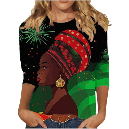 African American T Shirts for Women Black History Culture Afro