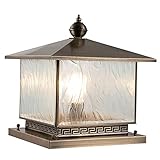 CLLX Pfostenkappen Licht Solar, Solar Zaunpfosten Außen Wasserdicht, Messing Kristall Säulenlampe Landschaft für Hölzerne Pfosten, Plattform, Patio, Zaun Beleuchtung,Water Ripple