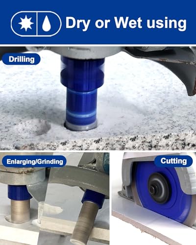 Image of SHDIATOOL Diamond Drill Core Bits Set Milling Bits for Porcelain Hole Saw Cutter for Tile Marble Ceramic Granite Saw Blade Kit 5 /8-inch-11 6pieces