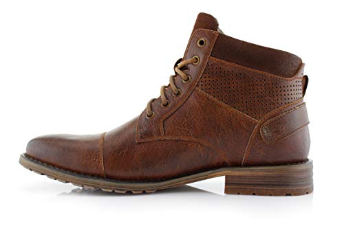 Image of Polar Fox Men's Casual Cap-Toe Ankle Boot Collection | Lace-Up Work, Combat, and Chukka Styles