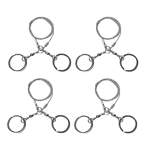 KOMBIUDA Survival Gear 4 Pack Pocket Chainsaws Stainless Steel Wire Saws for Outdoor Camping Saws