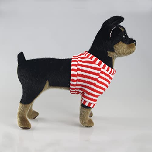 CU-MATE 10 '' Dobermann Pinscher Dog Kuscheltiere - Schwarz und Hellbraun Realistisches Plüschtier Hündchen Stehendes Geschenk für Jungen Mädchen