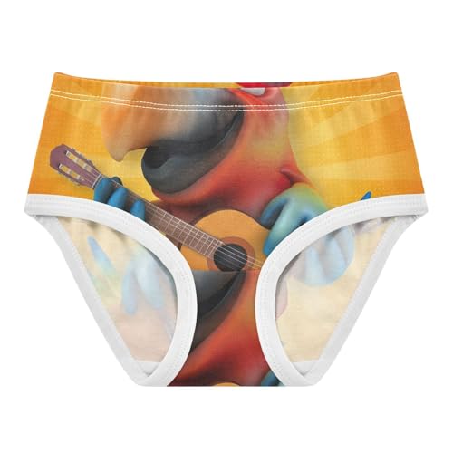 Funny Girls Underwear Toddler 2t Cotton Cute Panties Girl Cheerful Orange Cartoon Parrot Kids Briefs Undies