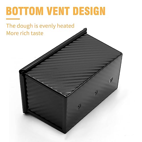 image for DUZFOREI 2pcs Loaf Pan with Lid,1lb Non-Stick Bread Pan, Bakeware Dura