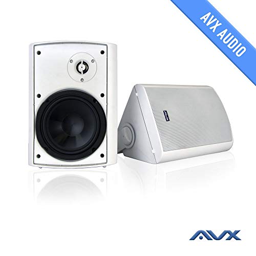 6.5" Outdoor Weatherproof Patio Speaker Pair (White) PSP-W1 - by AVX Audio