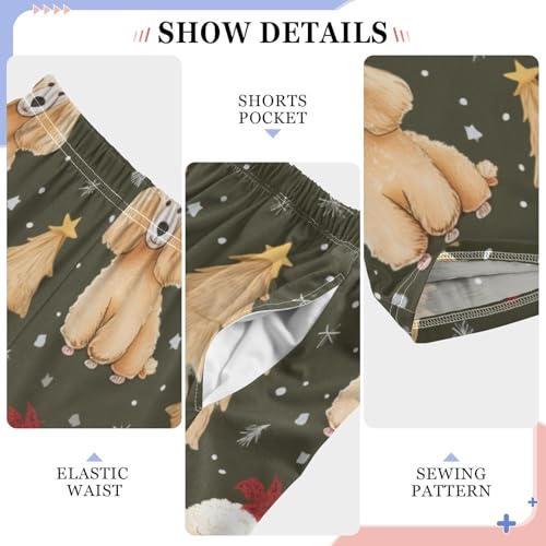 ZZXXB Poodle and Trees Boys Long Pants Soft Trousers Elastic Waist Kids Lounge Bottoms with Pockets S-XL4