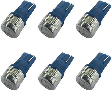 Britelites 6x T10 Blue 3W 6 SMD 5630 5730 Super Bright 194 168 2825 W5W LED Car Lights Bulb