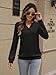 EADINVE Womens V Neck Long Sleeve Sweatshirts Lightweight Pullover Cute Fashion Cute Fall Clothes Tunic Tops 2025 Black