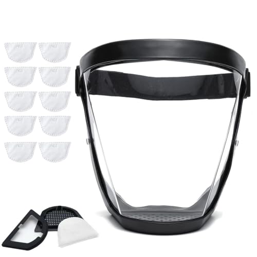 TRIrunpdl Clear Plastic Full Face Shield for Adults Women Men, Adjustable Reusable Super Face Protect shield, Lightweight andHigh-Definition Safety Face Shield Anti Fog