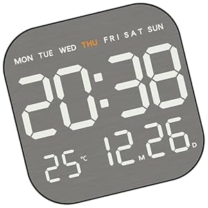 Zemusinet Metall Digitaler Wecker mit LED-Display