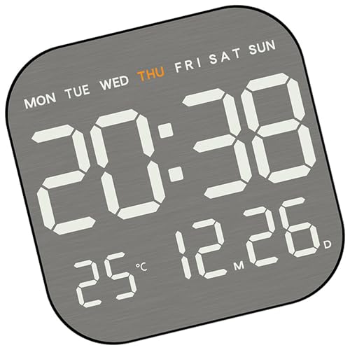 MLWSKKING - Reloj de alarma digital de metal con Snoozes función de visualización ajustable Fecha para uso dormitorio oficina